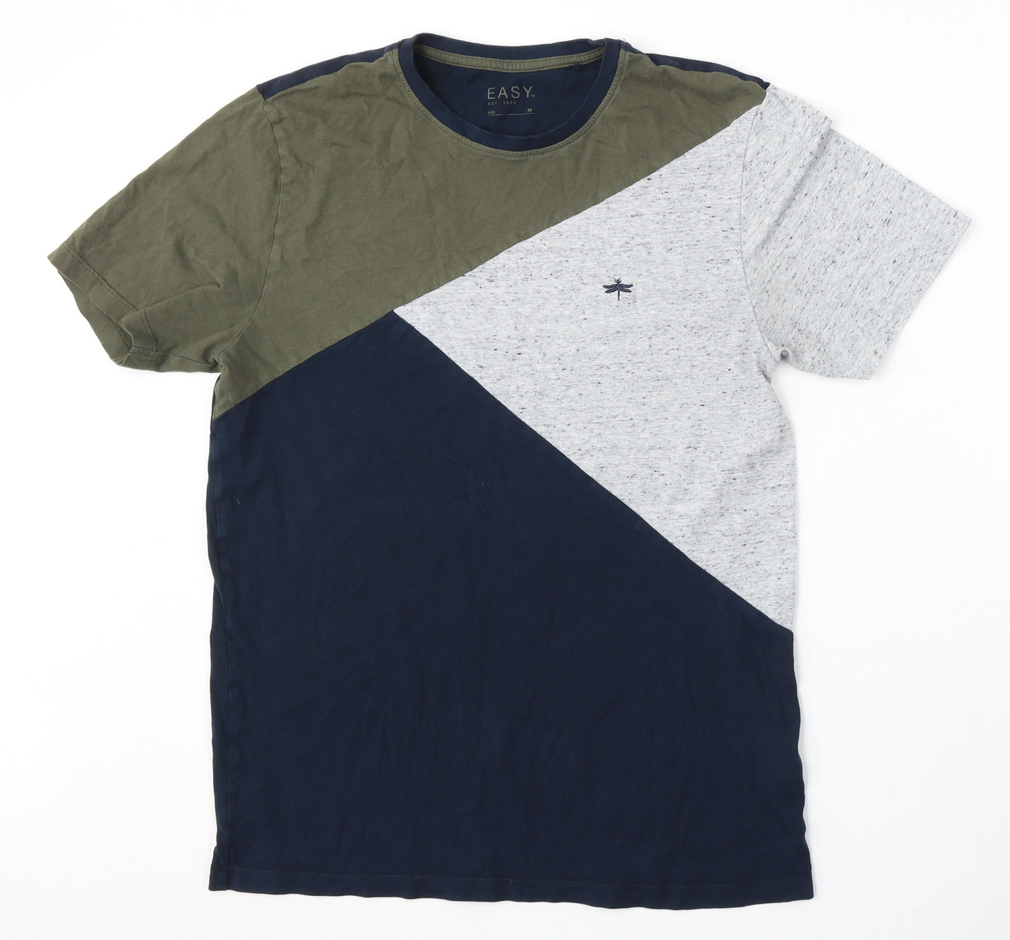 Easy Mens Multicoloured Cotton T-Shirt Size M Round Neck