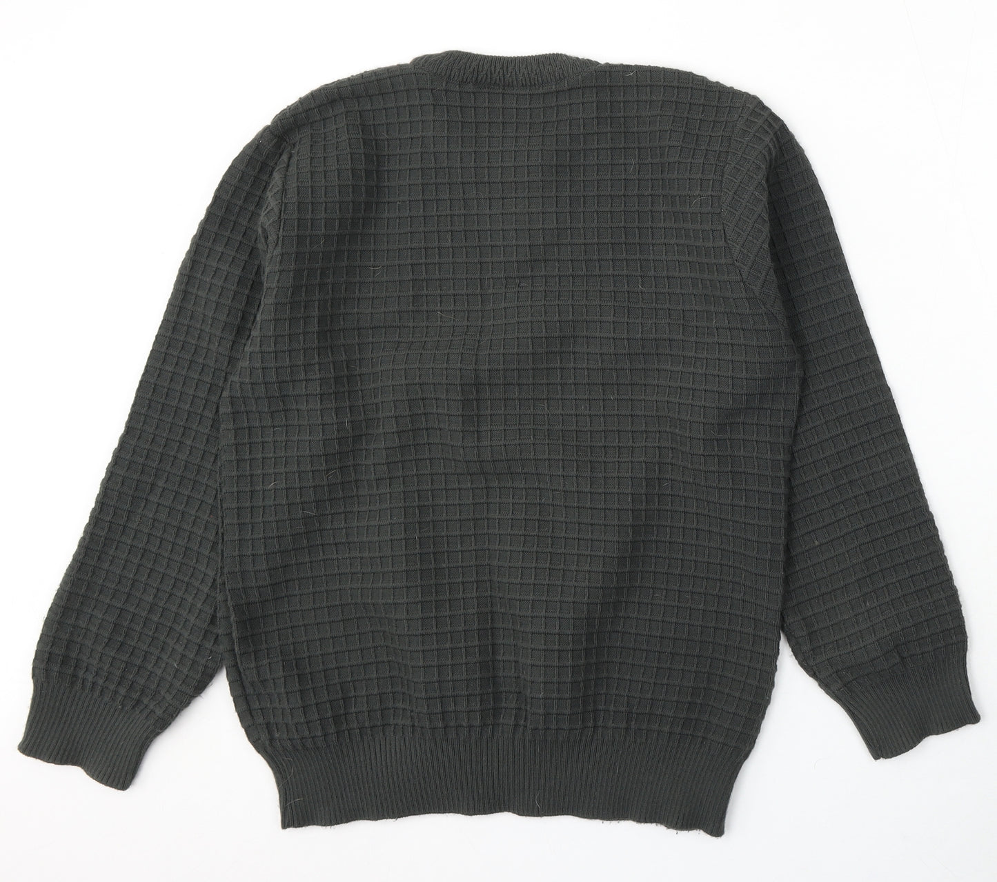 Hasalkan Mens Green Round Neck Polyester Pullover Jumper Size M