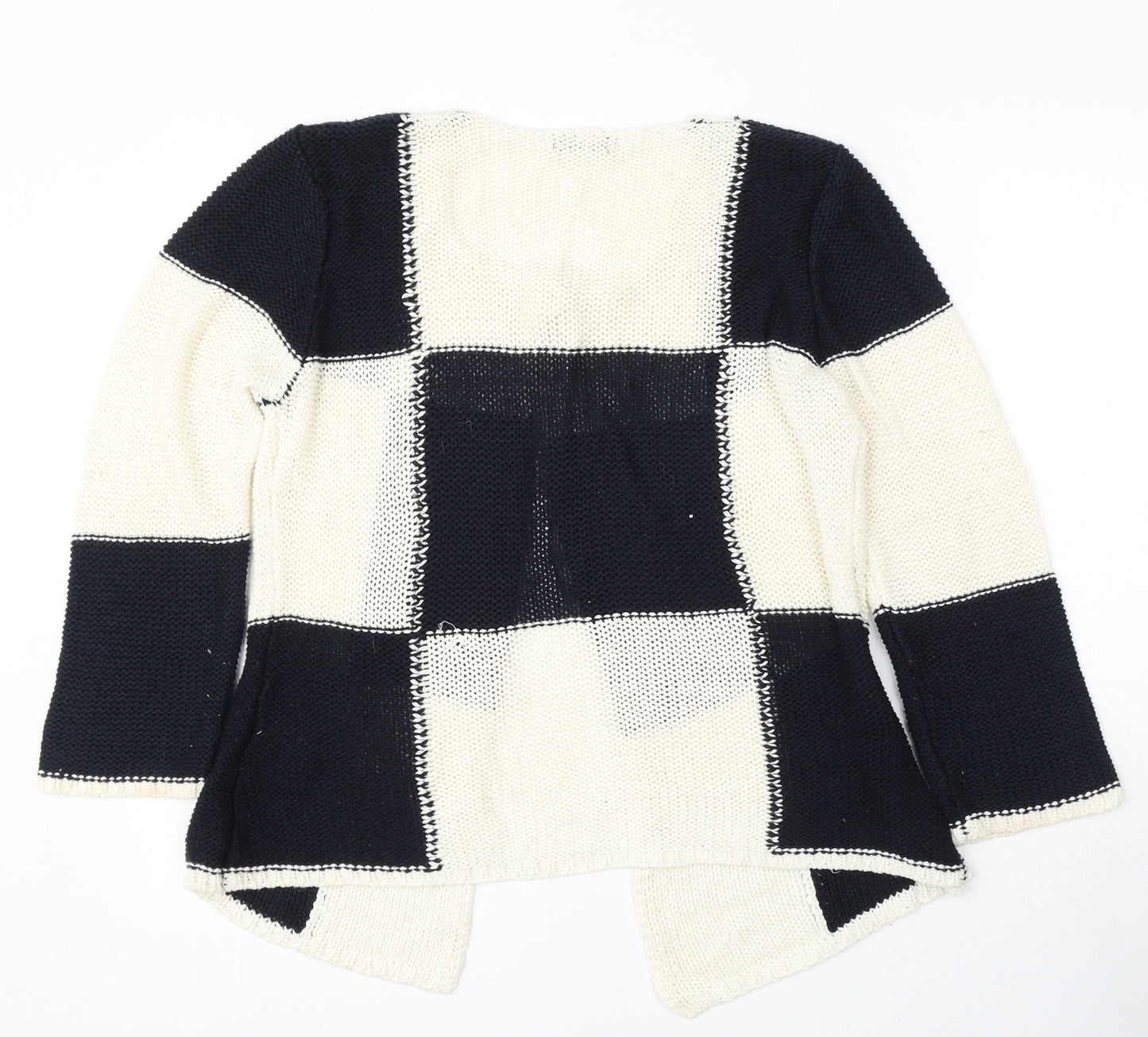 Roman Womens Beige Round Neck Check Polyester Cardigan Jumper Size 14
