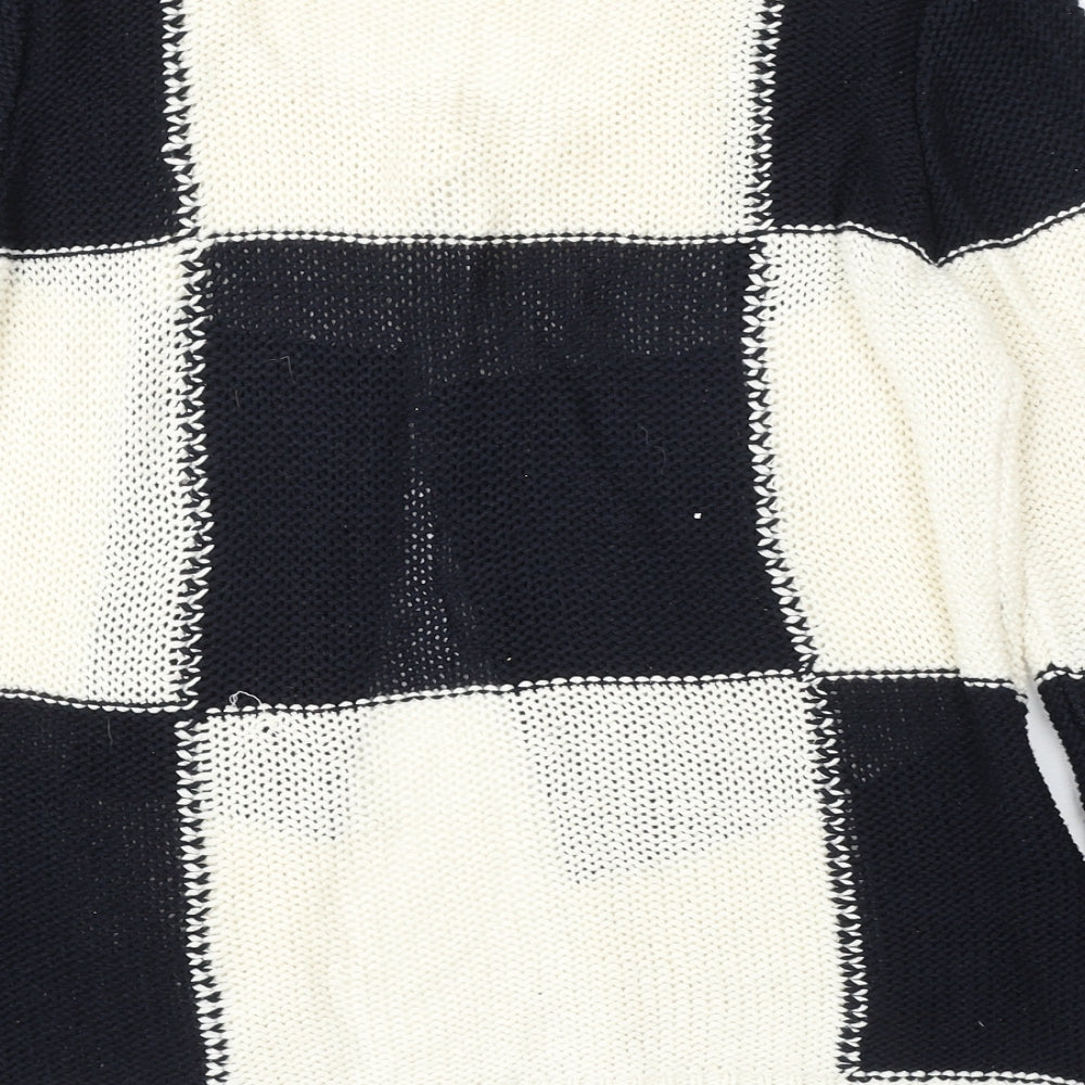 Roman Womens Beige Round Neck Check Polyester Cardigan Jumper Size 14
