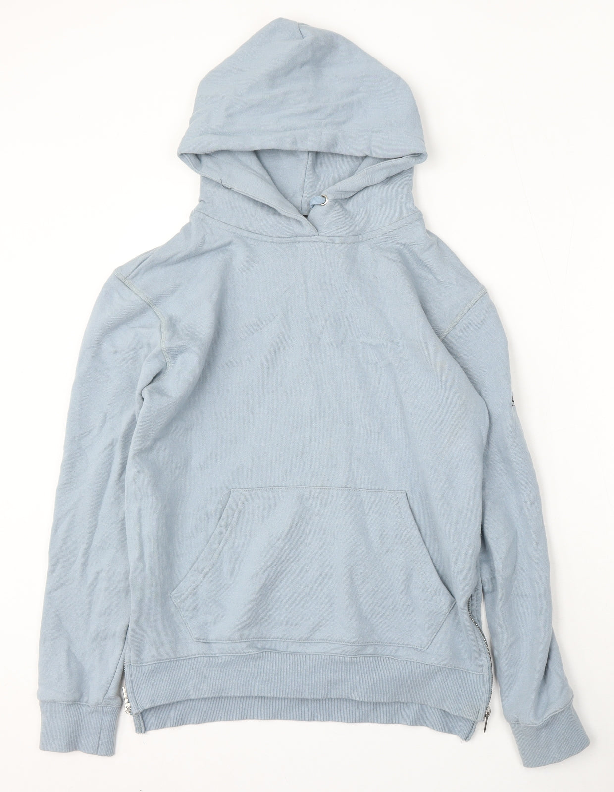 Maniere De Voir Mens Blue Cotton Pullover Hoodie Size S