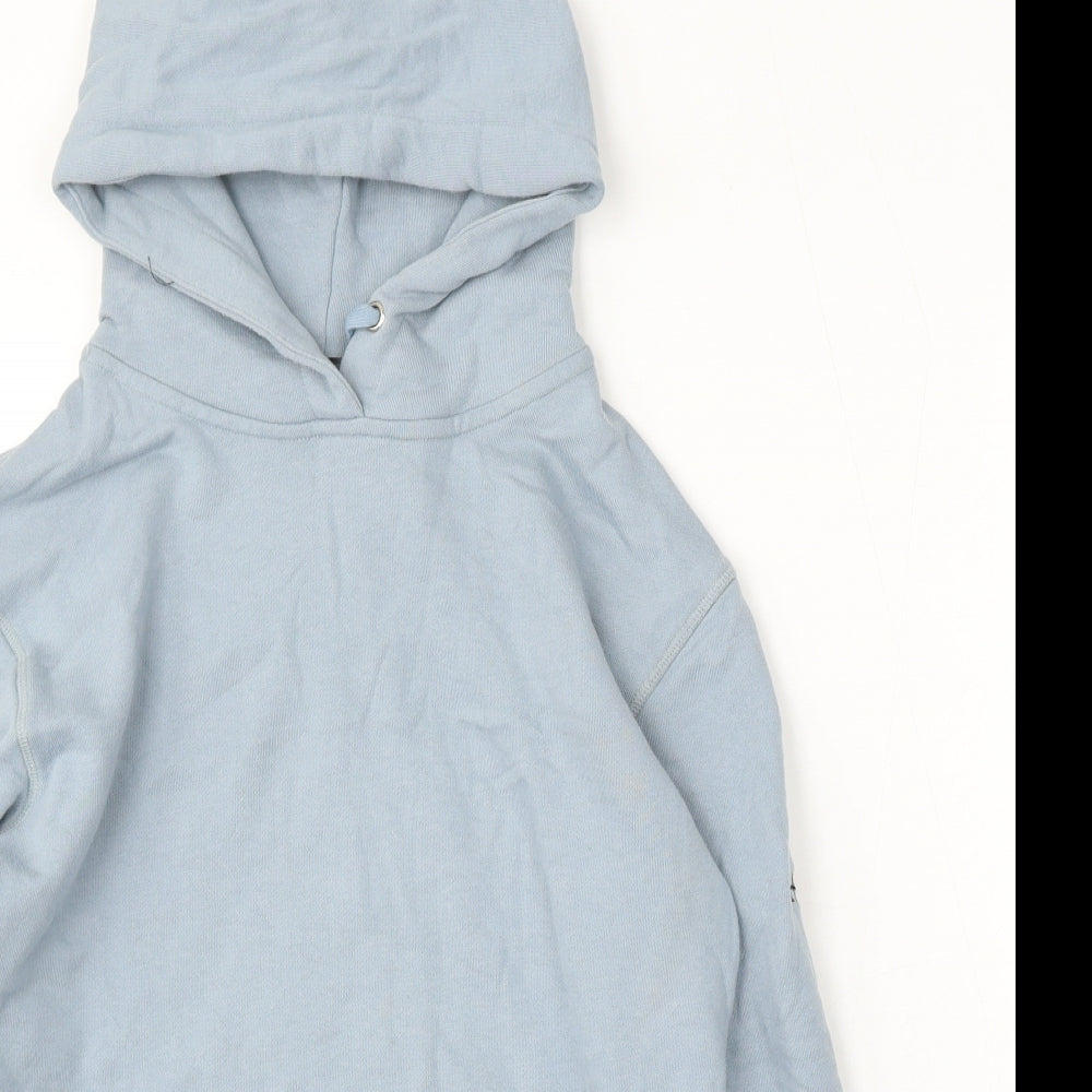 Maniere De Voir Mens Blue Cotton Pullover Hoodie Size S