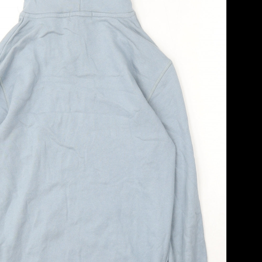 Maniere De Voir Mens Blue Cotton Pullover Hoodie Size S
