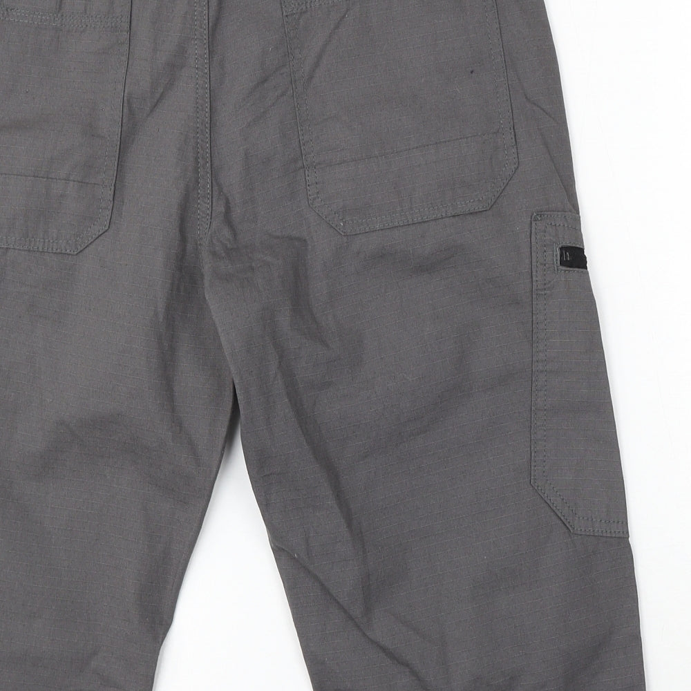 Easy Mens Grey Cotton Cargo Shorts Size 32 L16 in Regular Button - cropped