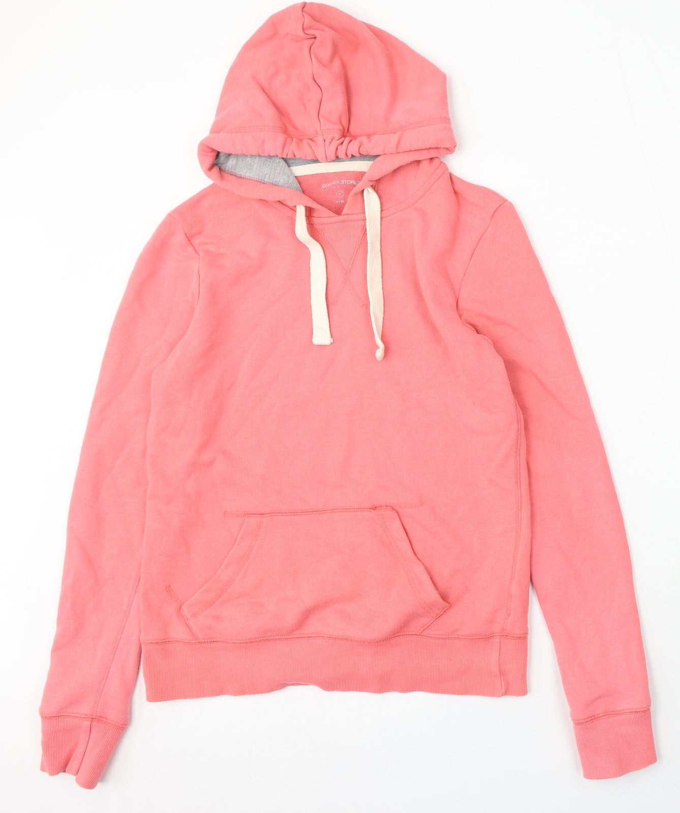 Dunnes Stores Womens Pink Cotton Pullover Hoodie Size 8 Drawstring