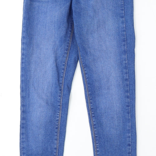 Denim & Co. Womens Blue Cotton Skinny Jeans Size 6 L28 in Regular Button
