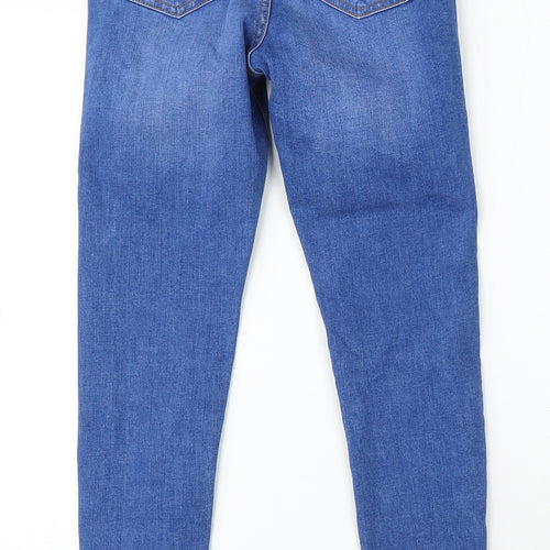 Denim & Co. Womens Blue Cotton Skinny Jeans Size 6 L28 in Regular Button
