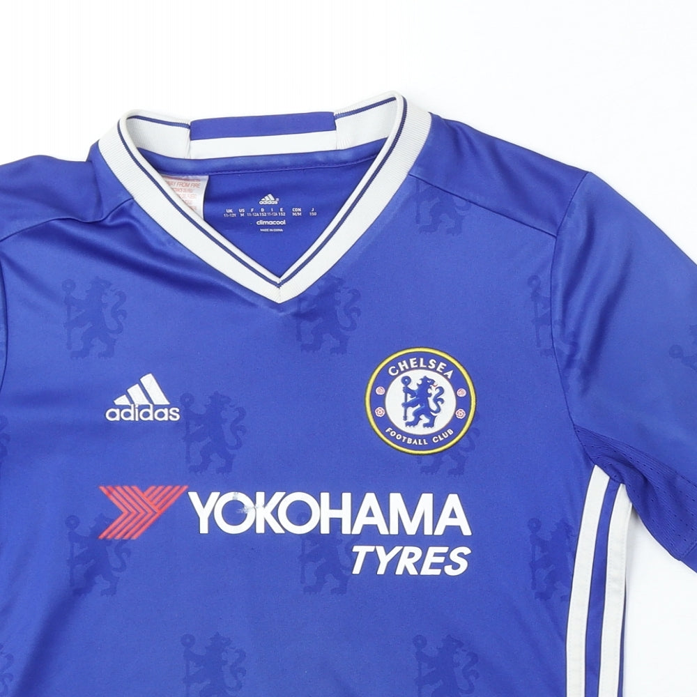 Chelsea Boys Blue Polyester Basic T-Shirt Size 11-12 Years V-Neck - Chelsea F.C
