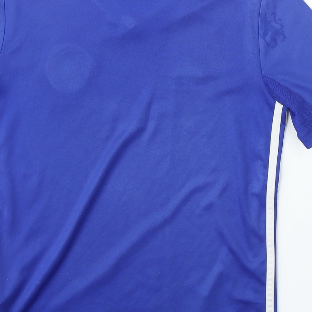 Chelsea Boys Blue Polyester Basic T-Shirt Size 11-12 Years V-Neck - Chelsea F.C