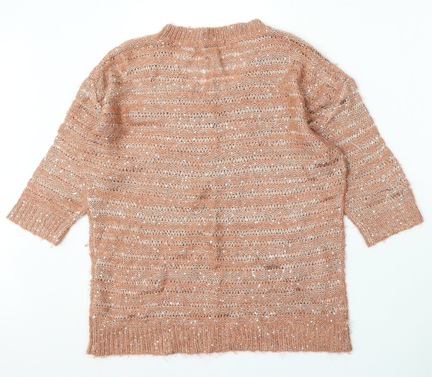 George Womens Pink Roll Neck Acrylic Pullover Jumper Size 14