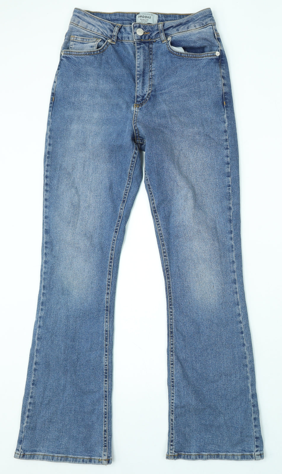New Look Girls Blue Cotton Flared Jeans Size 14 Years Regular Button