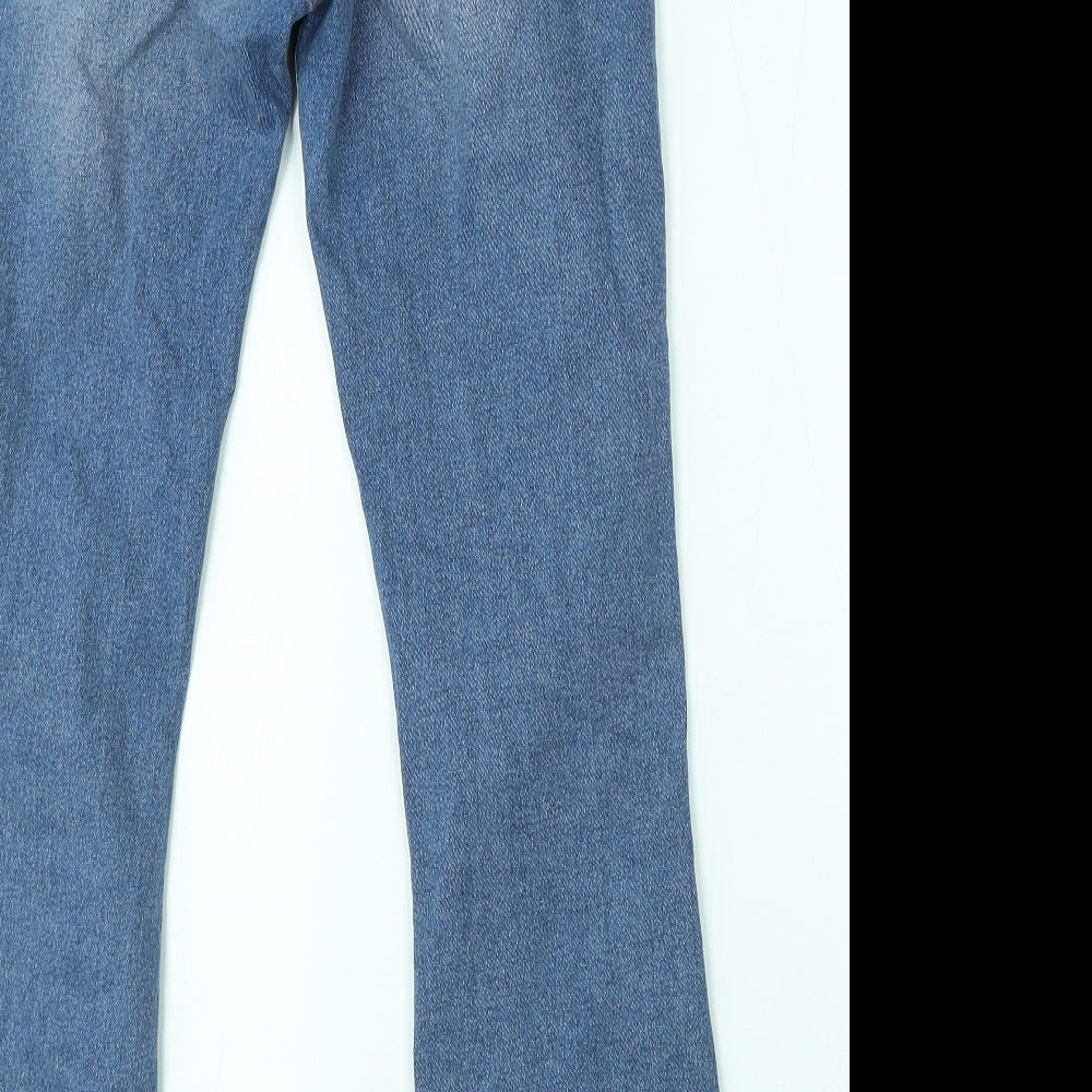 New Look Girls Blue Cotton Flared Jeans Size 14 Years Regular Button
