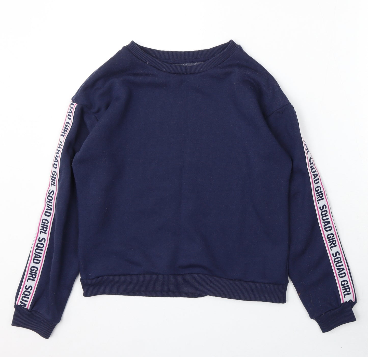 Dunnes Girls Blue Cotton Pullover Sweatshirt Size 12 Years - Girl Squad