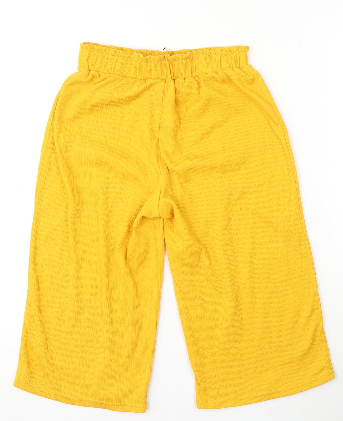 Primark Girls Yellow Polyester Capri Trousers Size 10-11 Years Regular Buckle