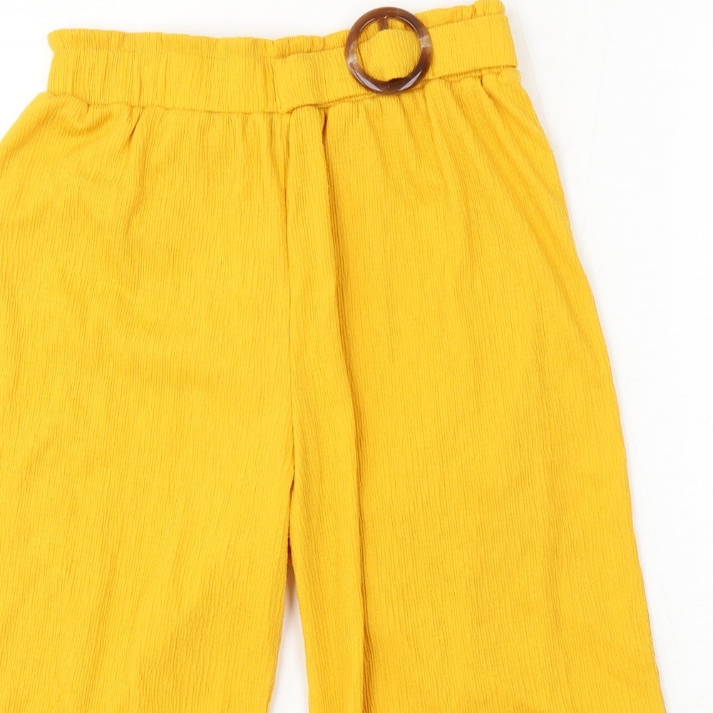Primark Girls Yellow Polyester Capri Trousers Size 10-11 Years Regular Buckle