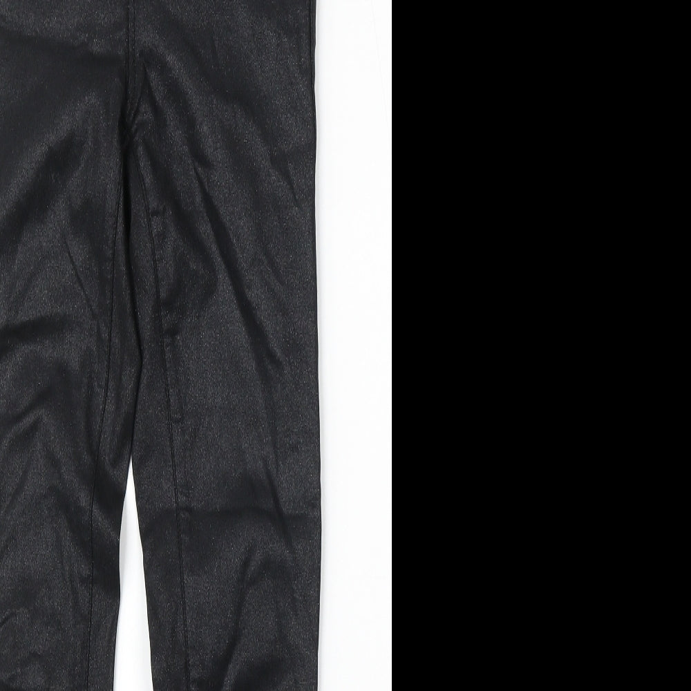 Lipsy Womens Black Polyurethane Skinny Jeans Size 8 L28 in Regular Button