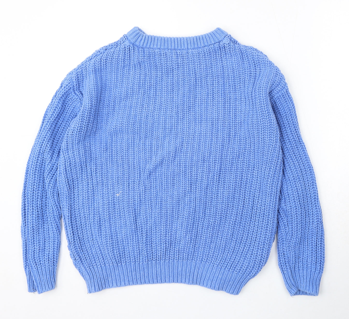 Dunnes Stores Womens Blue Round Neck Cotton Pullover Jumper Size S