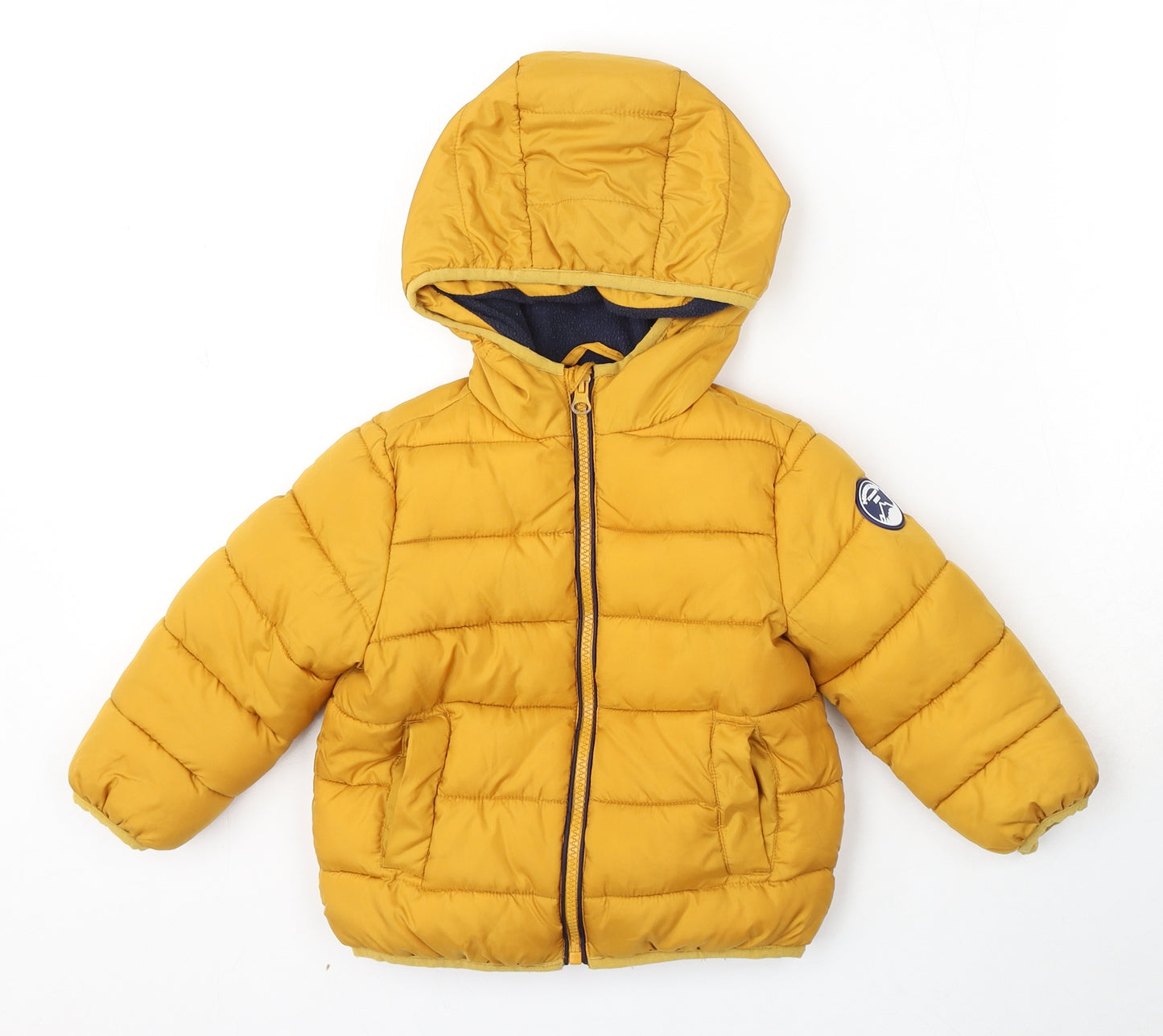 Very Girls Yellow Puffer Jacket Coat Size 12-18 Months Zip