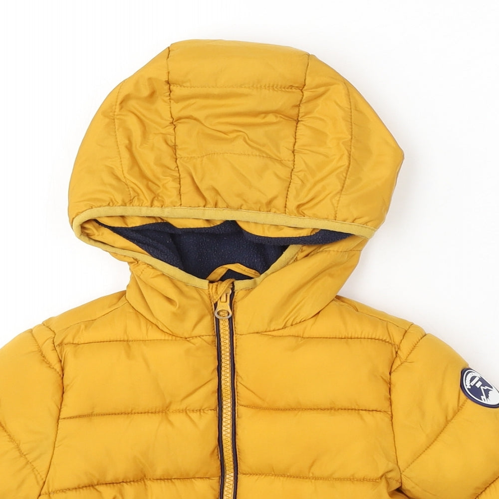 Very Girls Yellow Puffer Jacket Coat Size 12-18 Months Zip