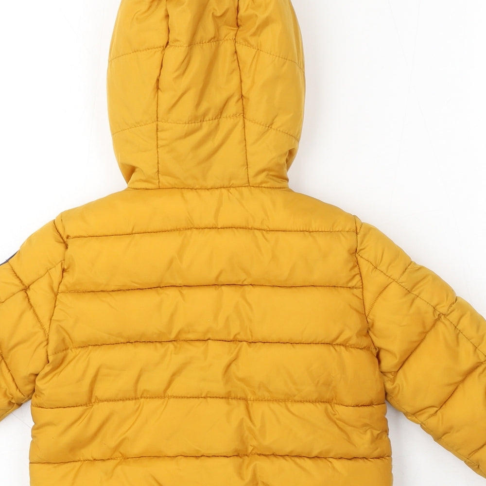 Very Girls Yellow Puffer Jacket Coat Size 12-18 Months Zip