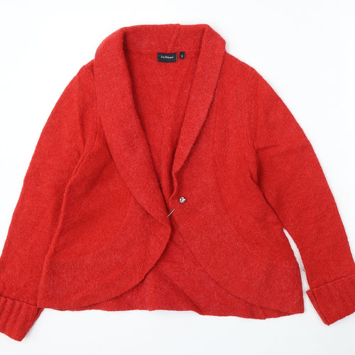 Inwear Womens Red V-Neck Nylon Cardigan Jumper Size S