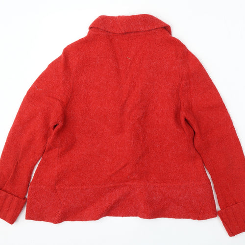 Inwear Womens Red V-Neck Nylon Cardigan Jumper Size S