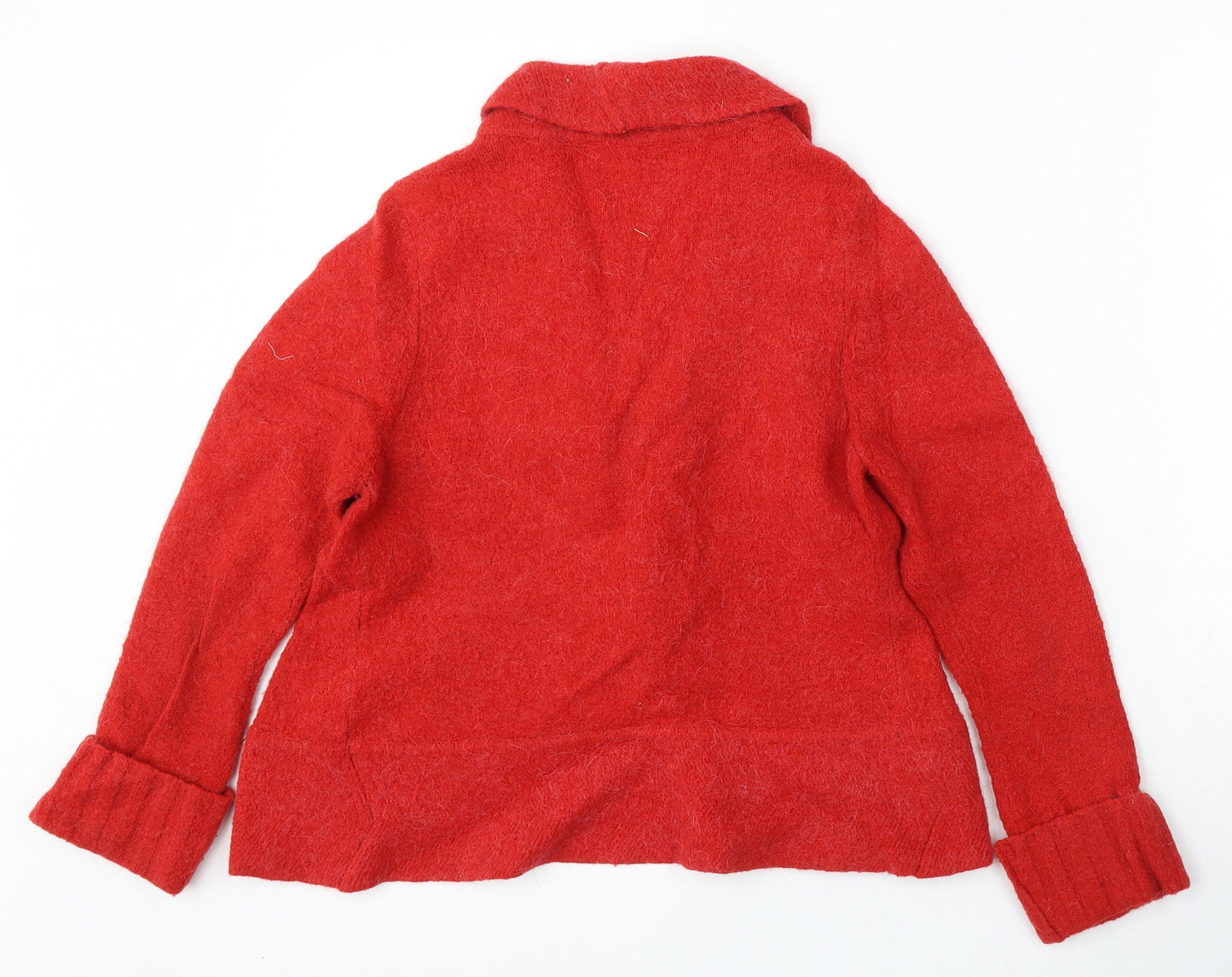 Inwear Womens Red V-Neck Nylon Cardigan Jumper Size S