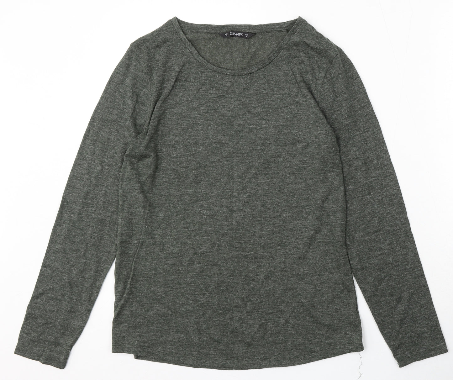 Dunnes Stores Womens Green Polyester Basic T-Shirt Size 10 Round Neck