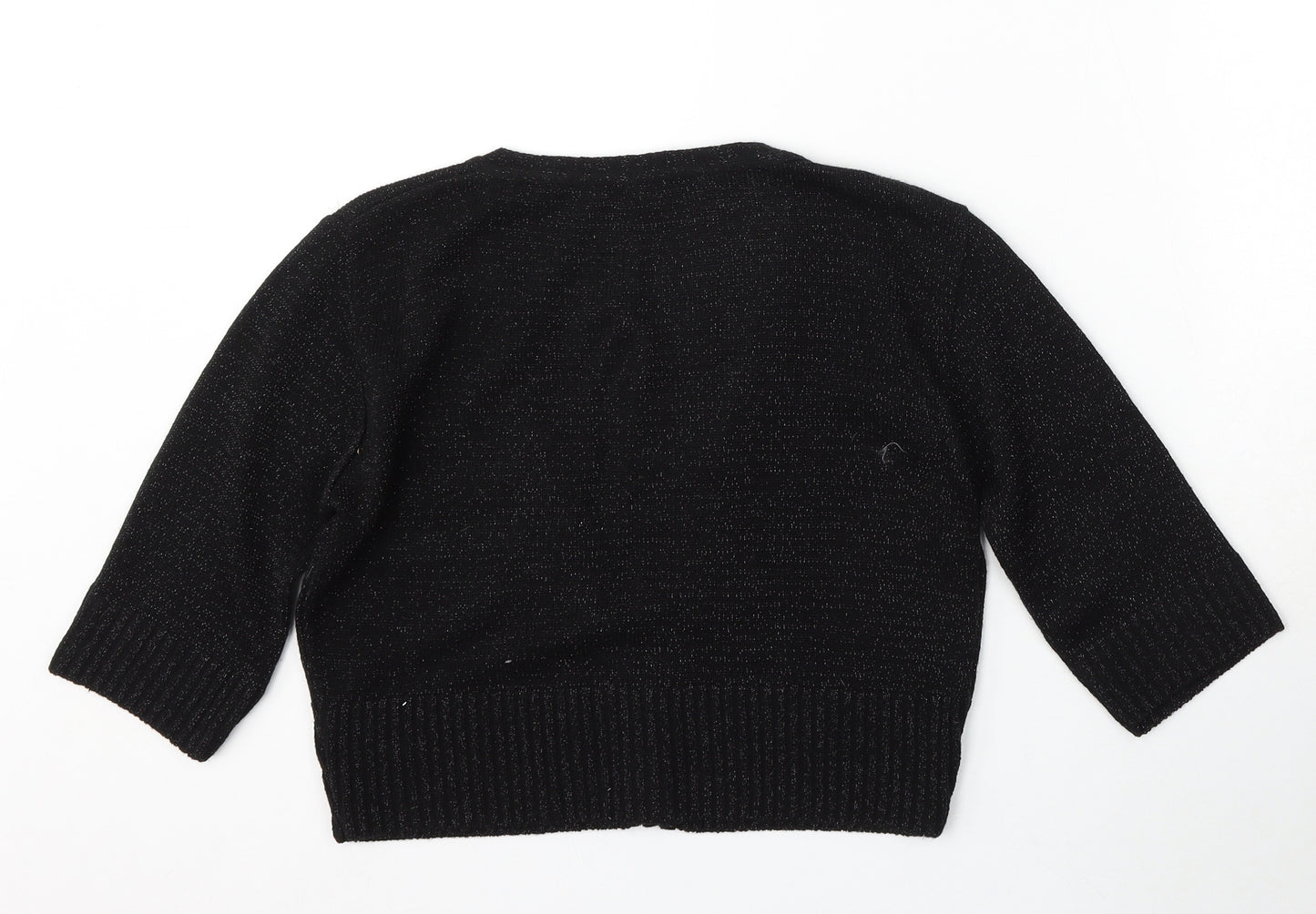 Atmosphere Womens Black V-Neck Acrylic Cardigan Jumper Size 16