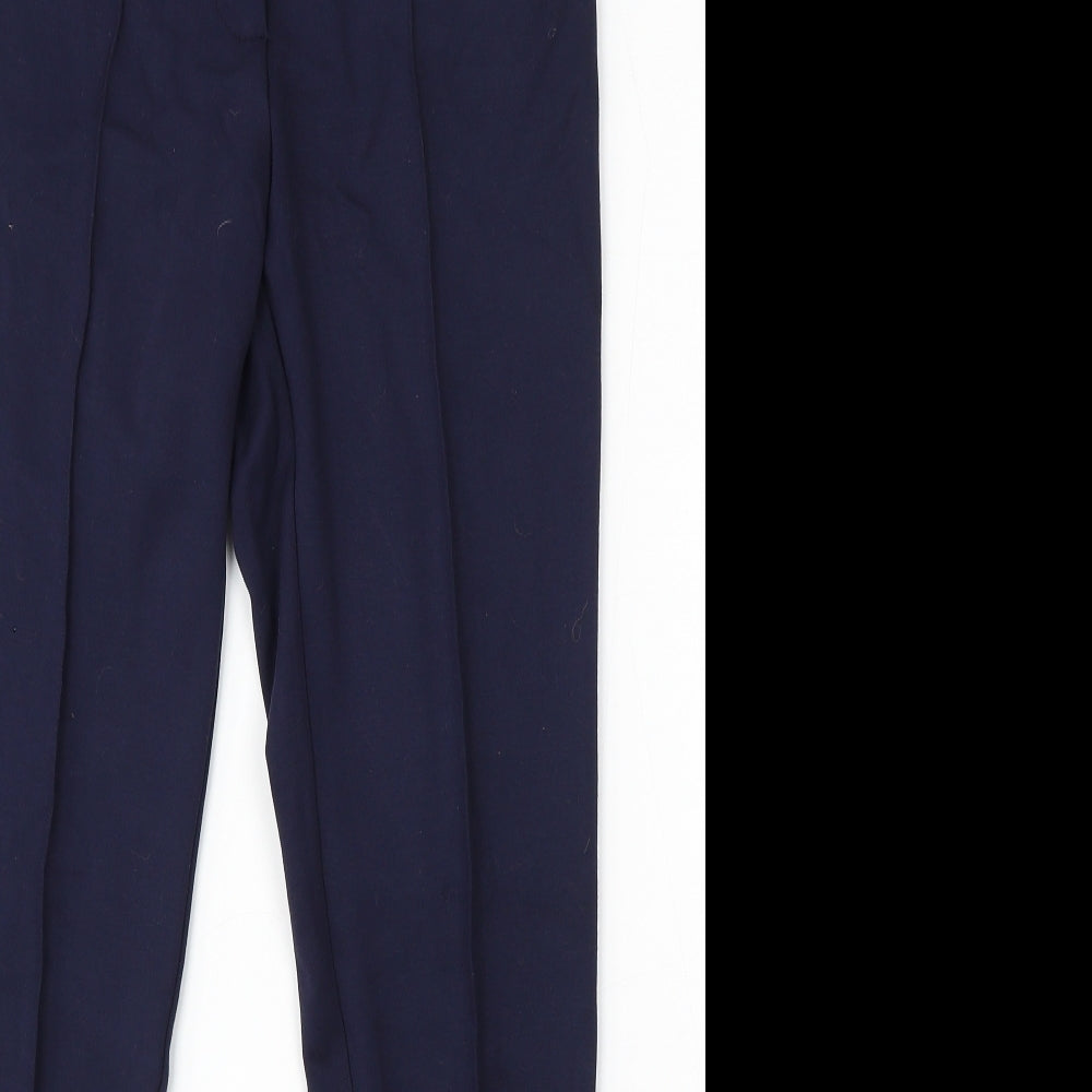 Warehouse Womens Blue Polyester Trousers Size 12 L29 in Regular Hook & Eye