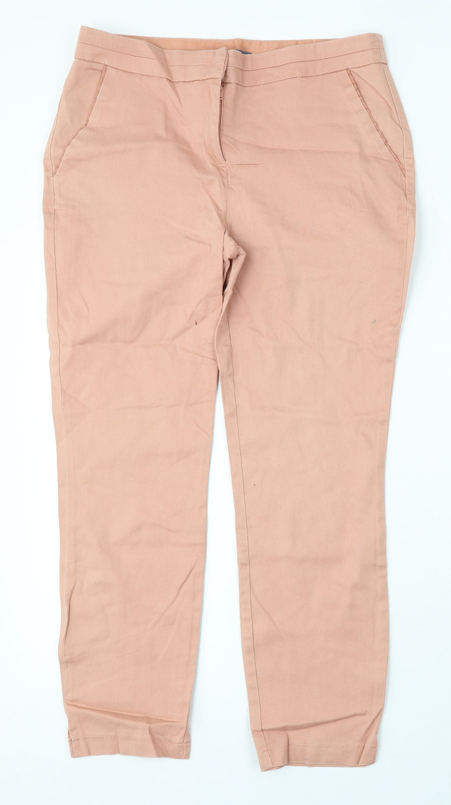 Atmosphere Womens Pink Polyester Cropped Trousers Size 12 L25 in Regular Button