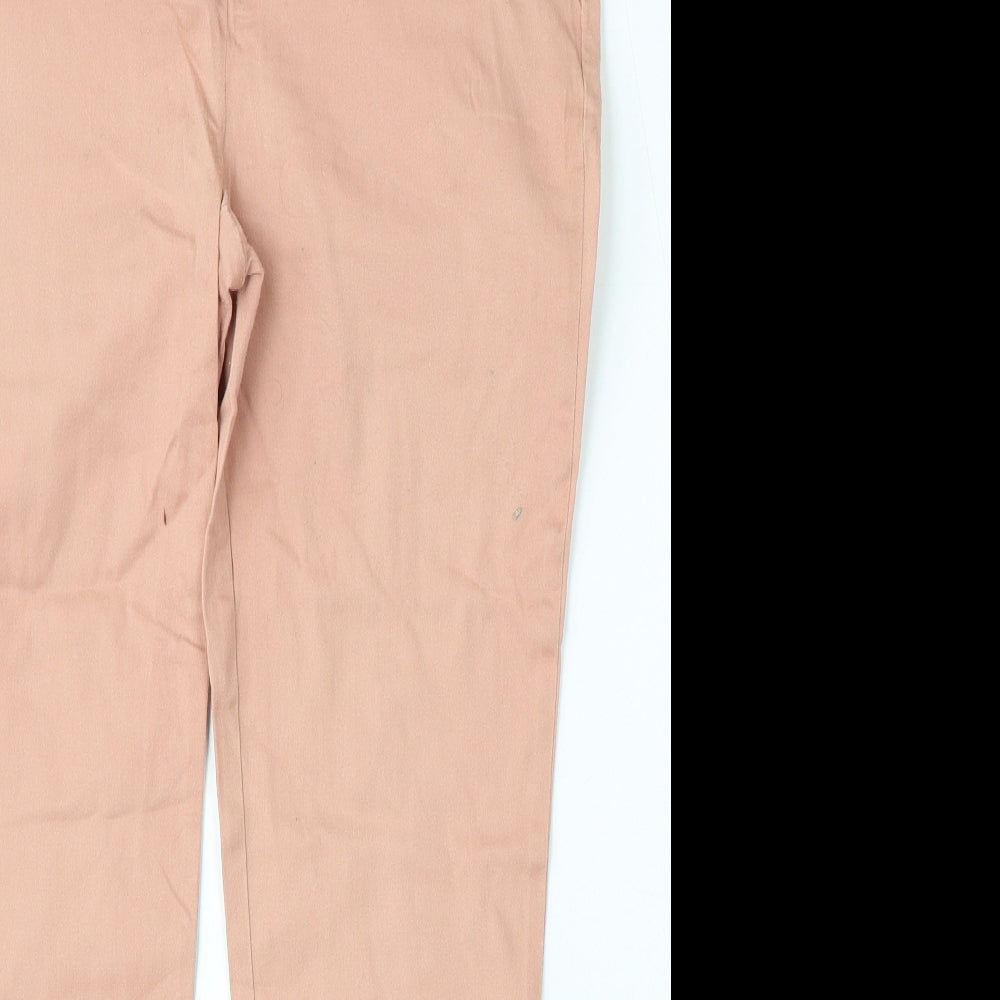 Atmosphere Womens Pink Polyester Cropped Trousers Size 12 L25 in Regular Button
