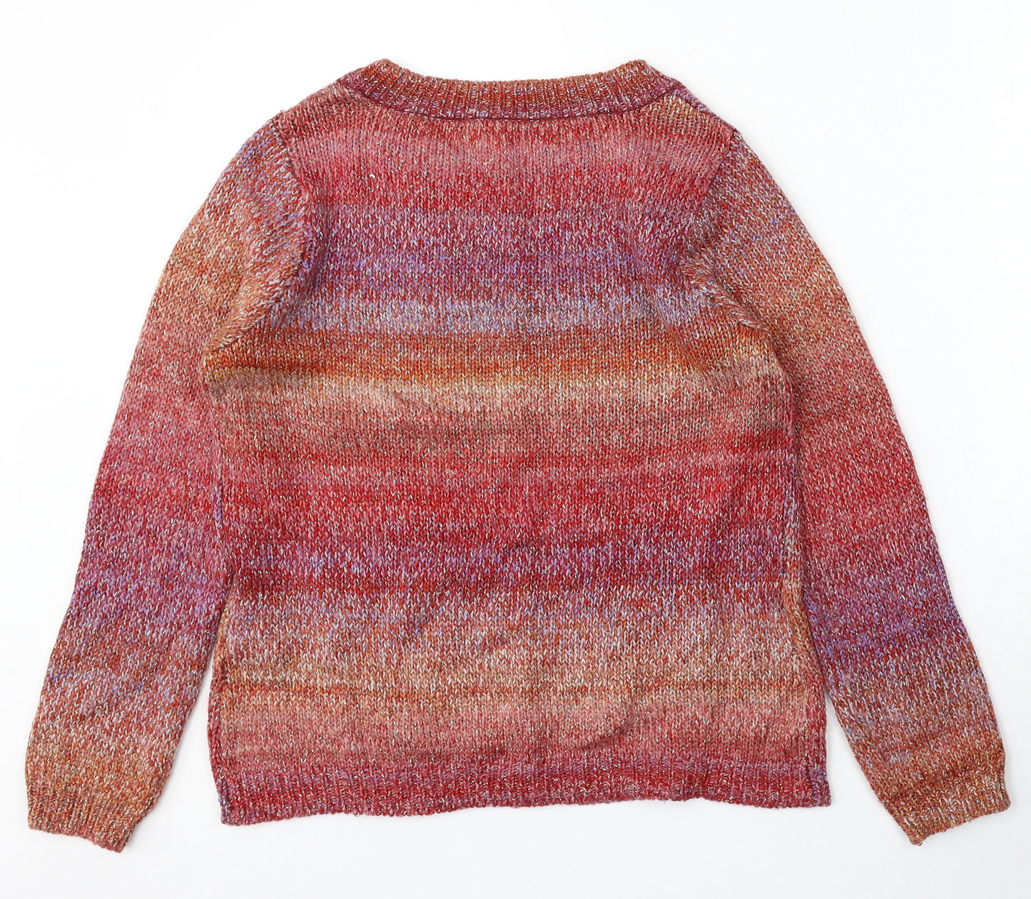 Atmosphere Womens Multicoloured Round Neck Striped Acrylic Pullover Jumper Size 10