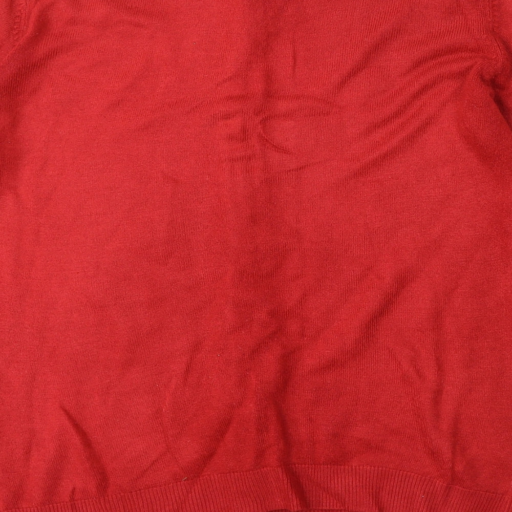 Arista Womens Red Round Neck Polyester Cardigan Jumper Size 10