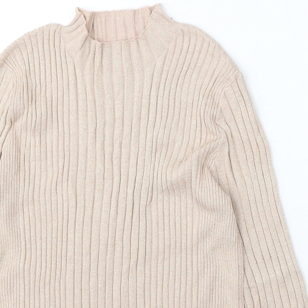 Atmosphere Womens Beige Mock Neck Viscose Pullover Jumper Size 16