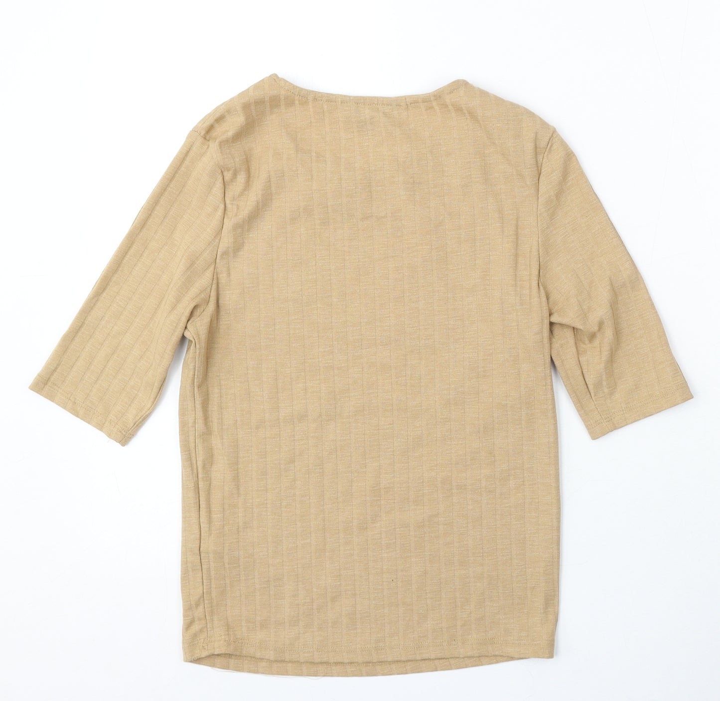 New Look Womens Beige Round Neck Polyester Pullover Jumper Size 8