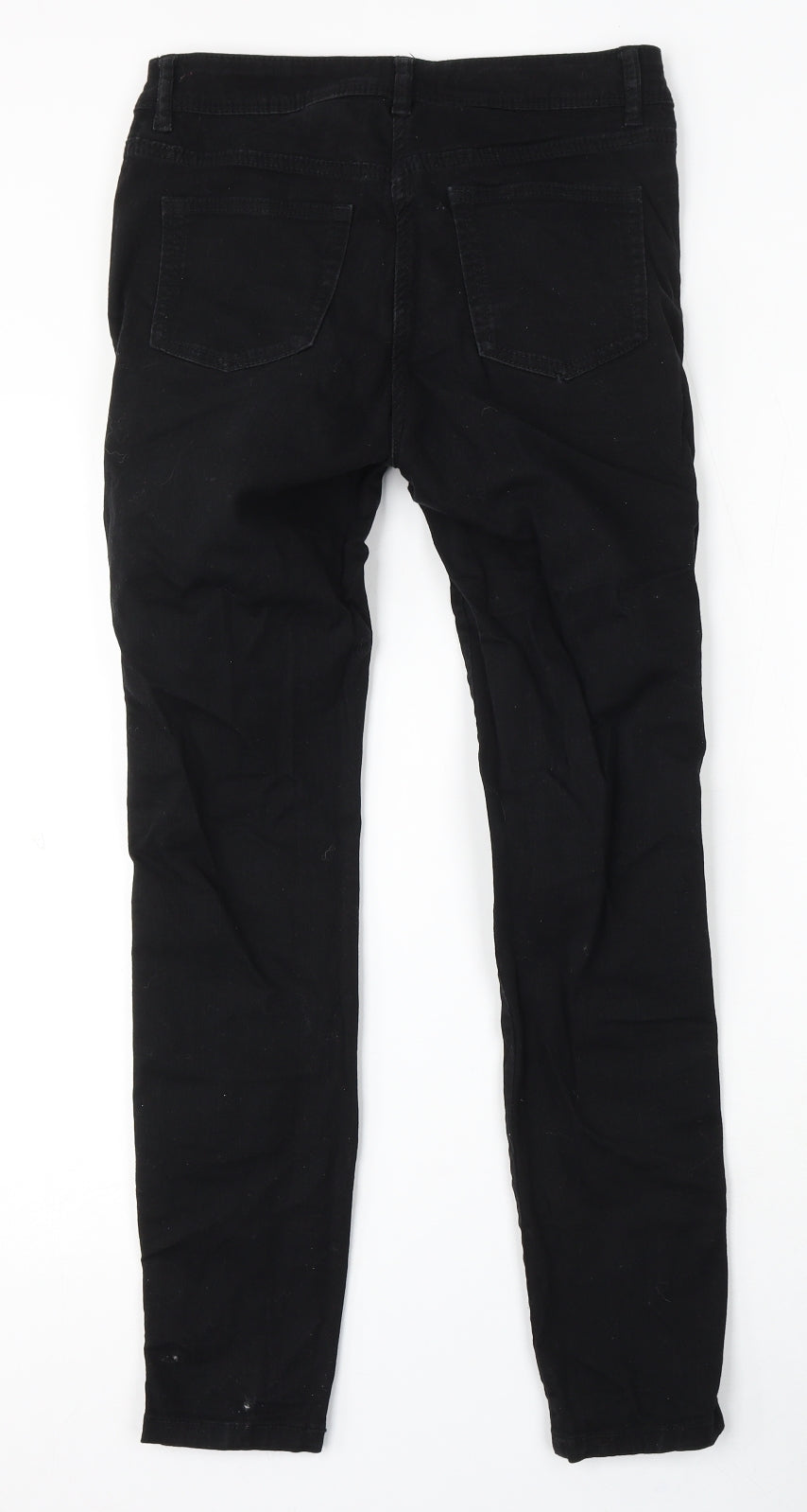 NEXT Womens Black Cotton Skinny Jeans Size 8 L28 in Regular Button
