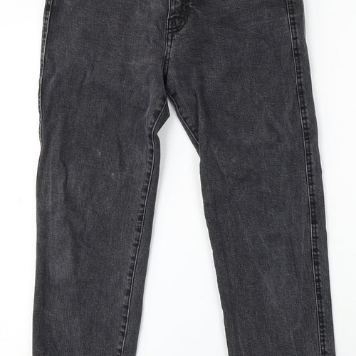 Pull&Bear Womens Grey Cotton Straight Jeans Size 8 L26 in Regular Button