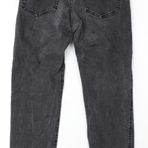 Pull&Bear Womens Grey Cotton Straight Jeans Size 8 L26 in Regular Button