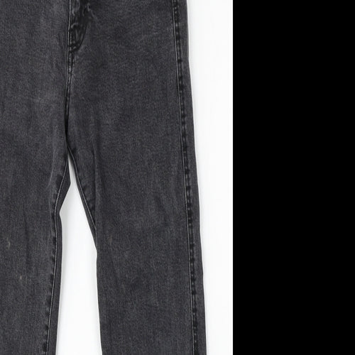 Pull&Bear Womens Grey Cotton Straight Jeans Size 8 L26 in Regular Button