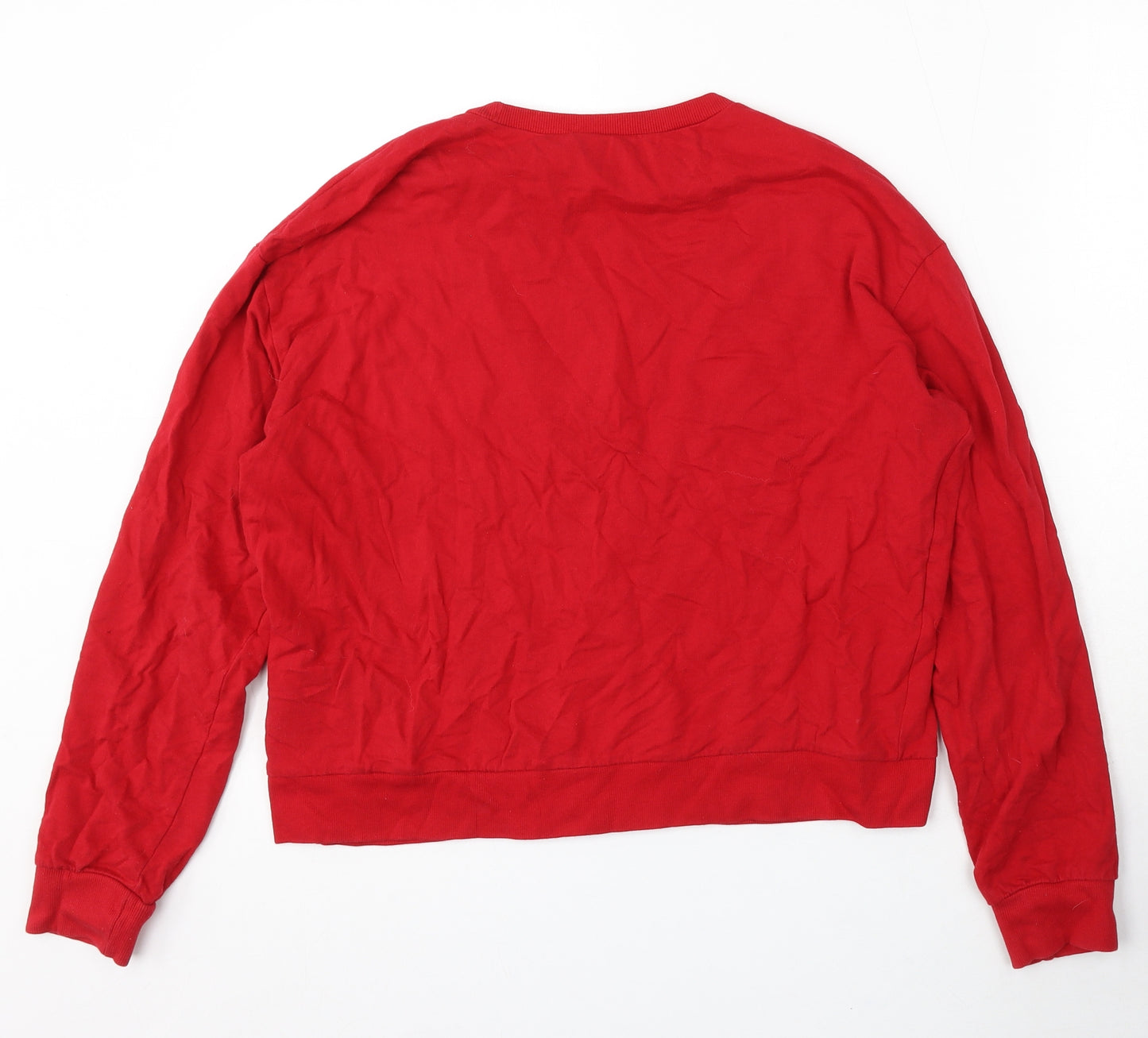 Divided by H&M Womens Red Striped Cotton Pullover Sweatshirt Size S - Original