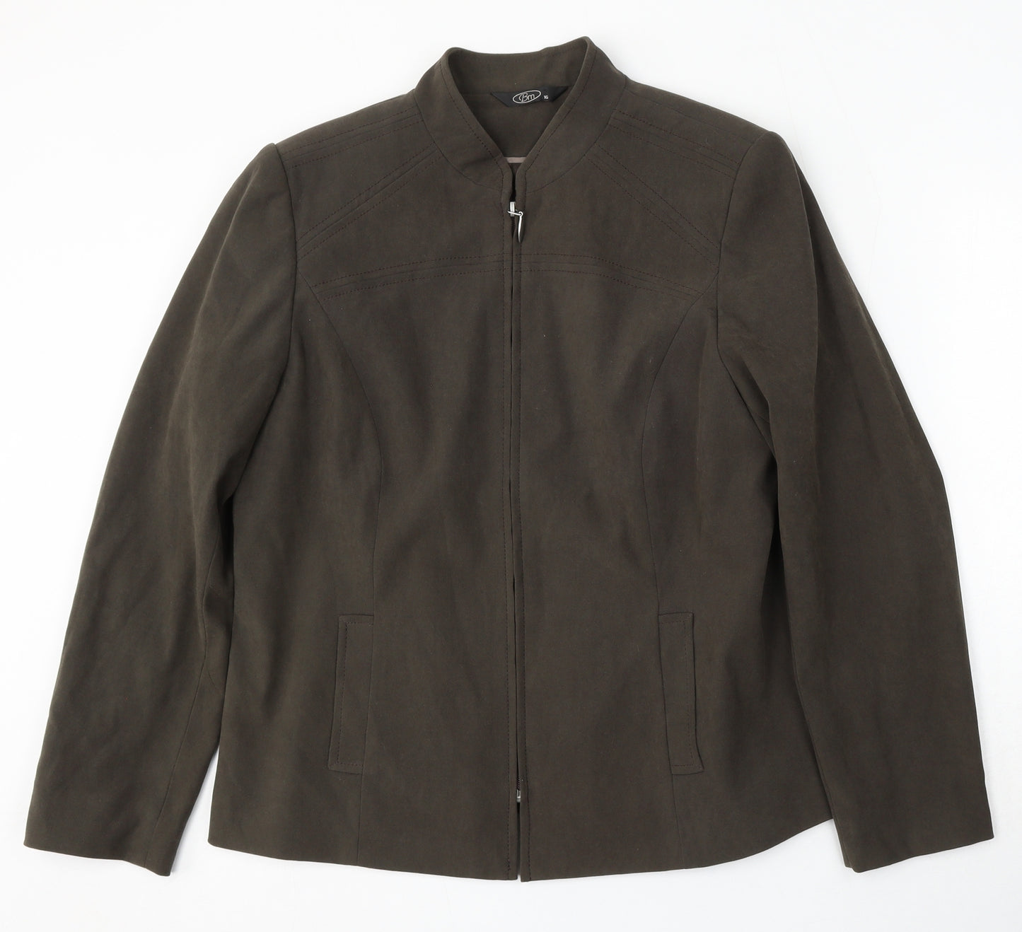 Bonmarché Womens Green Jacket Size 16 Zip