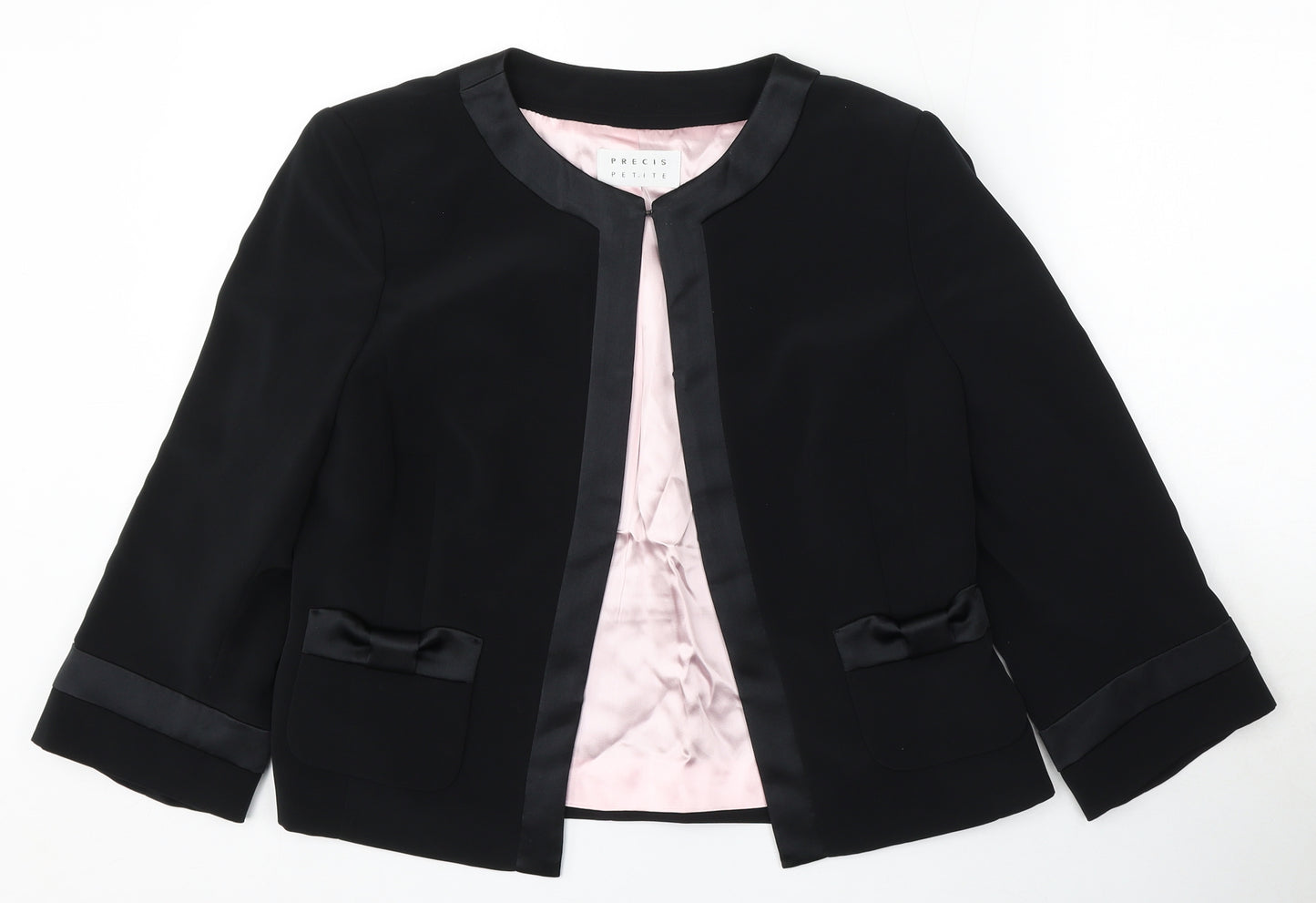 Precis Womens Black Polyester Jacket Blazer Size 14