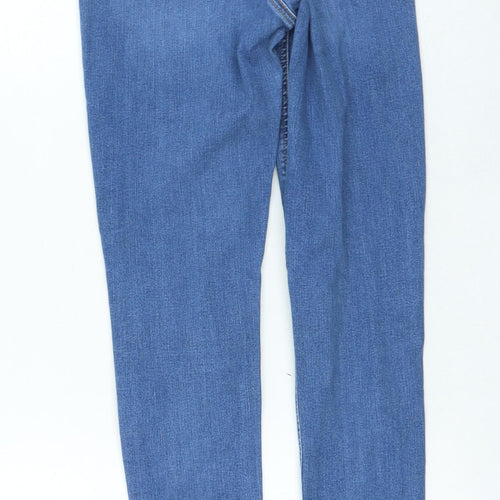 Topshop Womens Blue Cotton Skinny Jeans Size 26 in L26 in Regular Zip