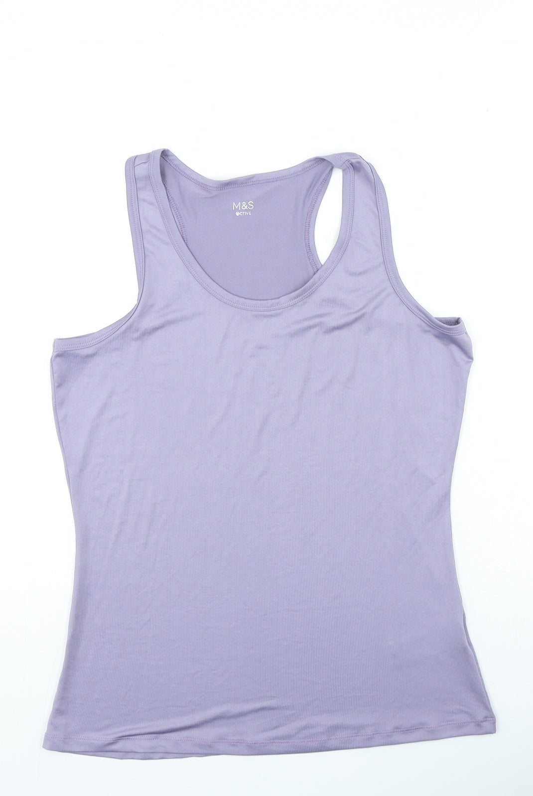 Marks and Spencer Womens Purple Polyester Camisole Tank Size 14 Round Neck