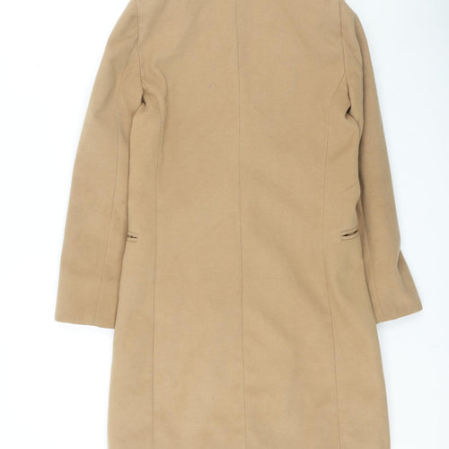 Topshop Womens Brown Overcoat Coat Size 4 Buckle