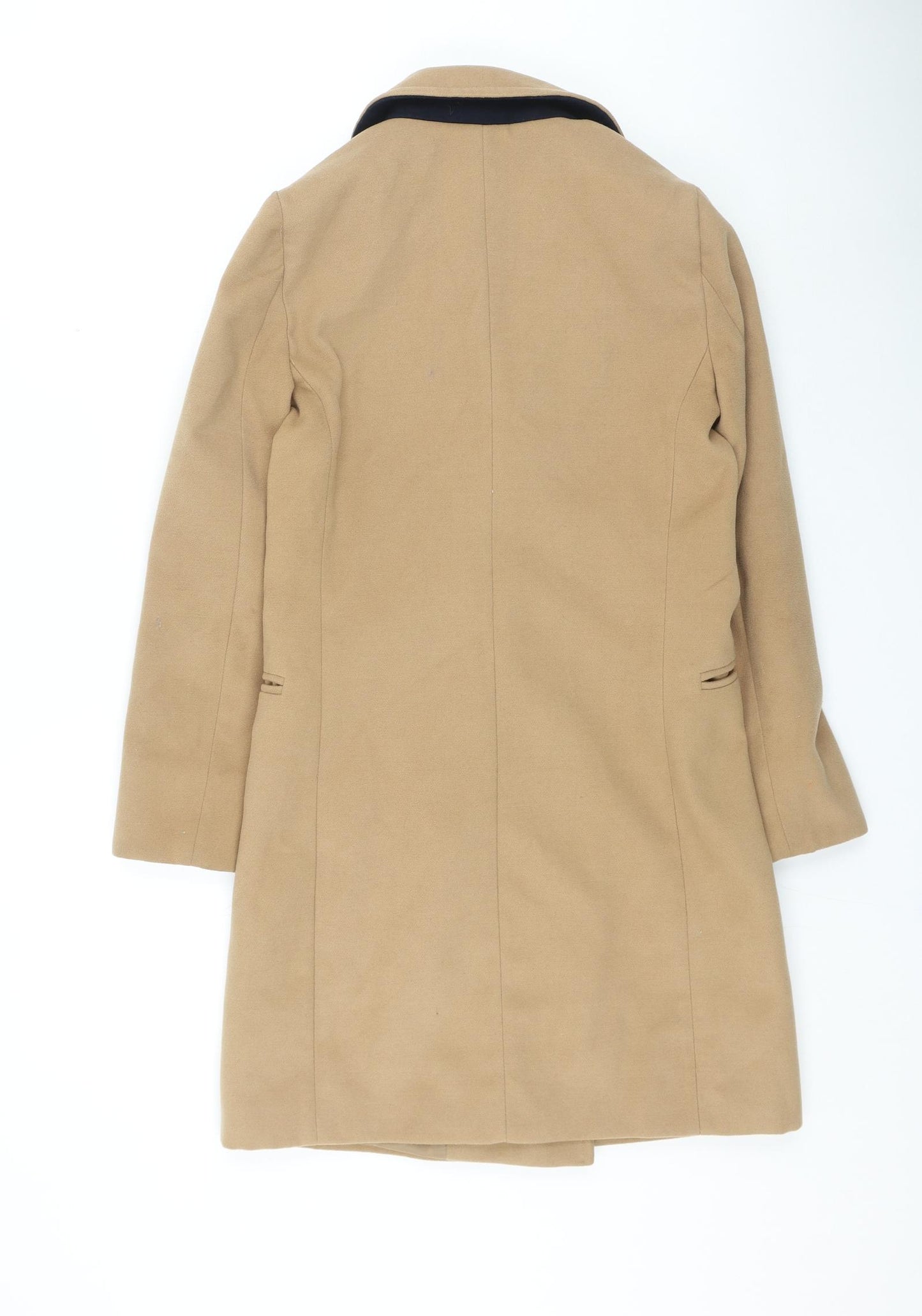 Topshop Womens Brown Overcoat Coat Size 4 Buckle
