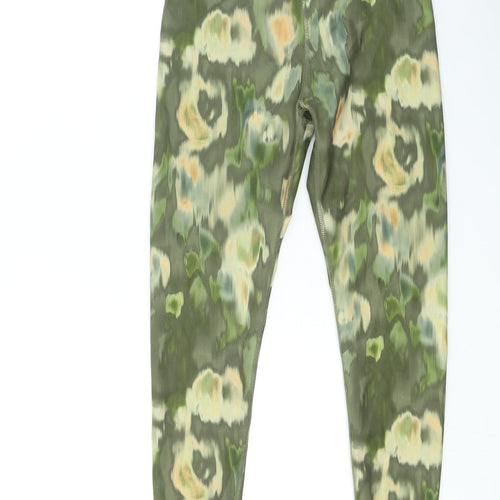 Workout Womens Green Geometric Polyester Jegging Leggings Size XS L24 in