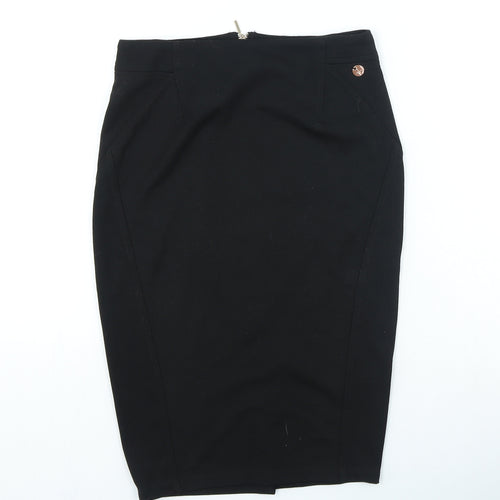 Rant & Rave Womens Black Polyester Straight & Pencil Skirt Size 28 in Zip