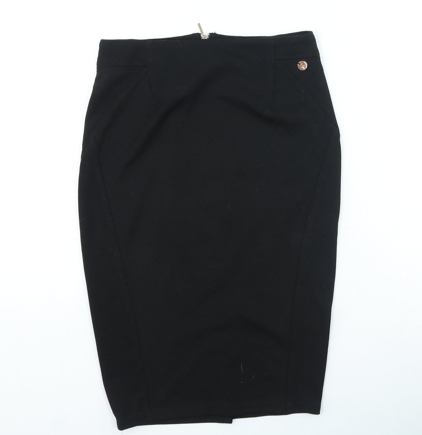 Rant & Rave Womens Black Polyester Straight & Pencil Skirt Size 28 in Zip